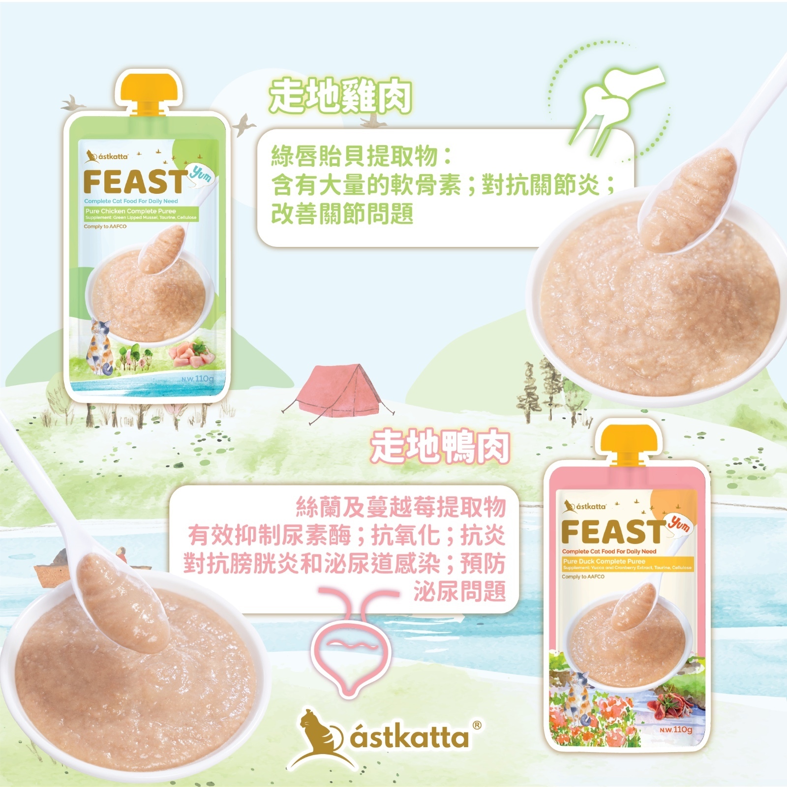 ASTKATTA Feast【原盒優惠】鮮肉營養唧唧主食包 110g -  純鴨味