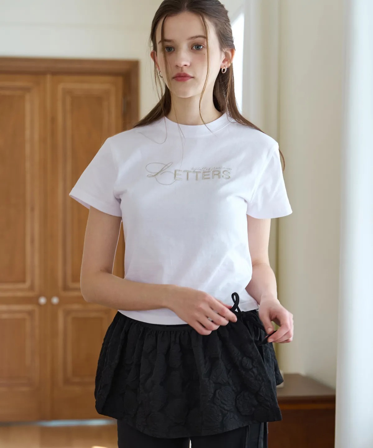 Letter From Moon Rose Embo Layered Skirt