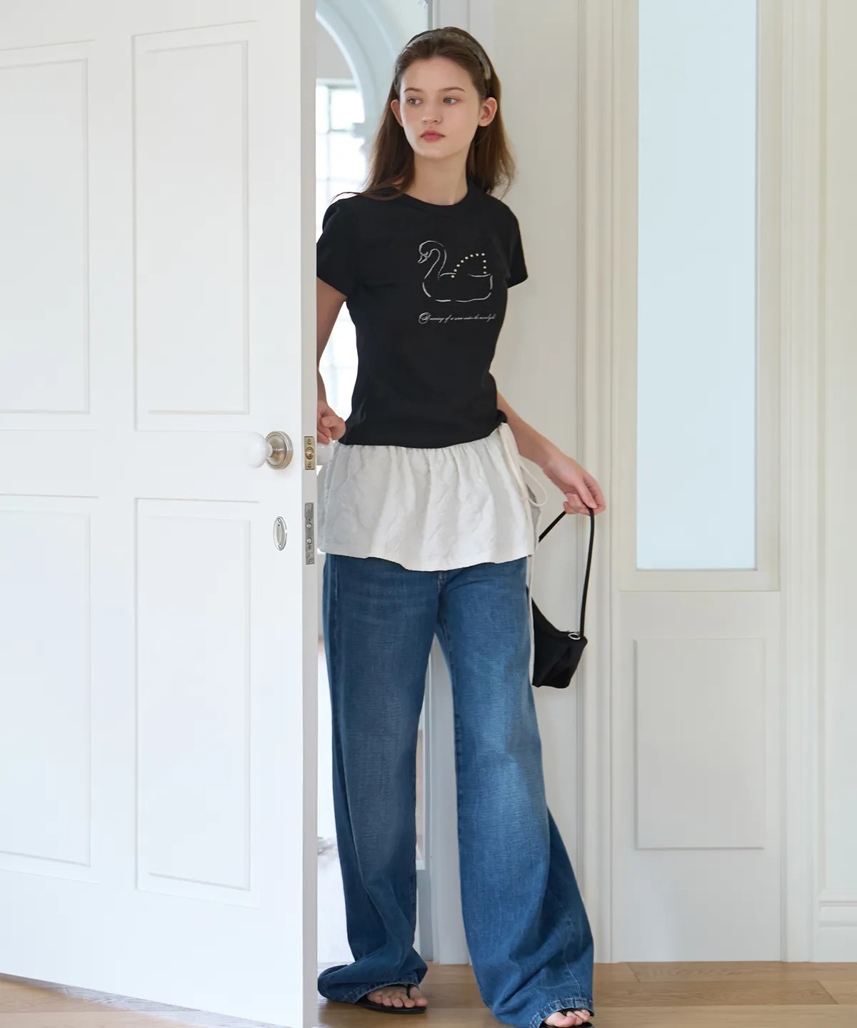 Letter From Moon Rose Embo Layered Skirt