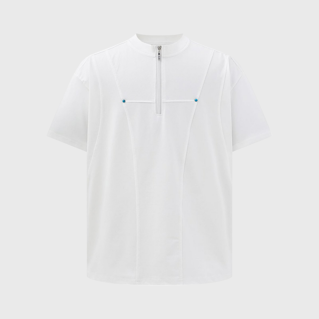 綠松石半拉鍊短T