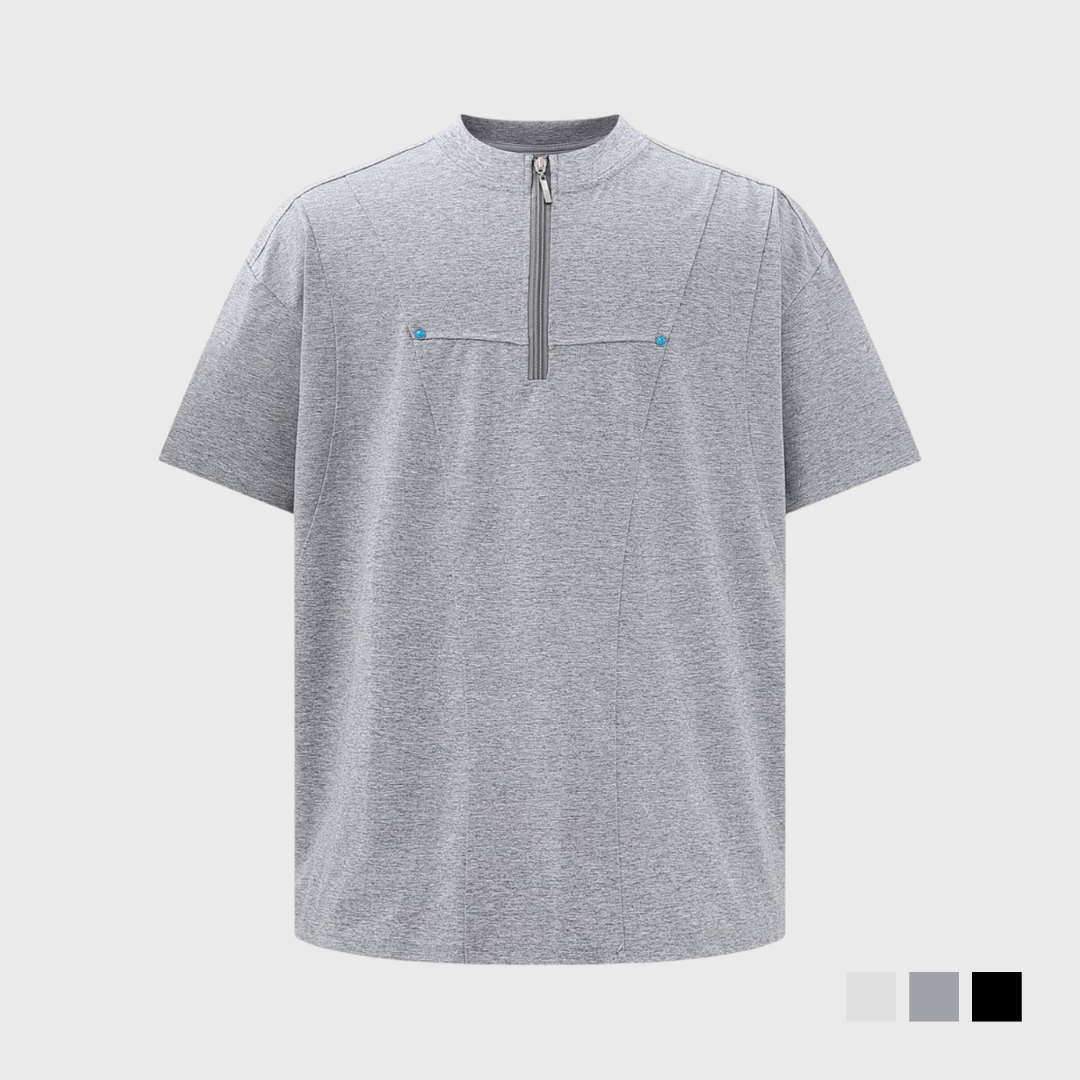 綠松石半拉鍊短T