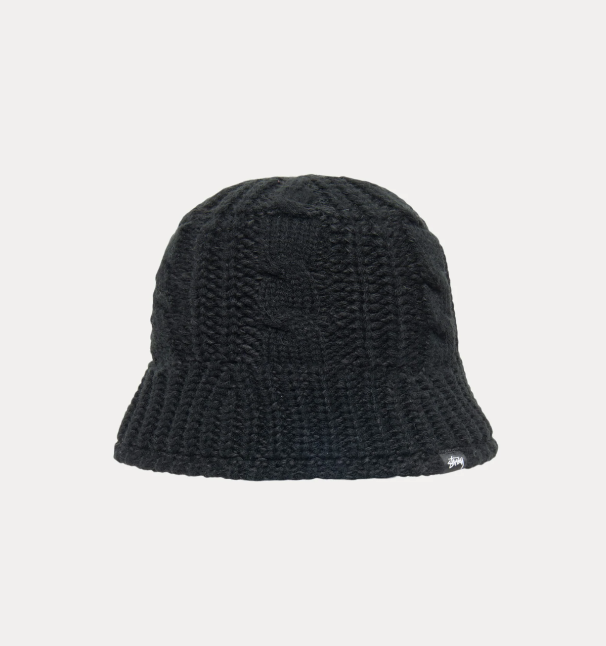 Stussy Cable Knit Bucket Hat- Black