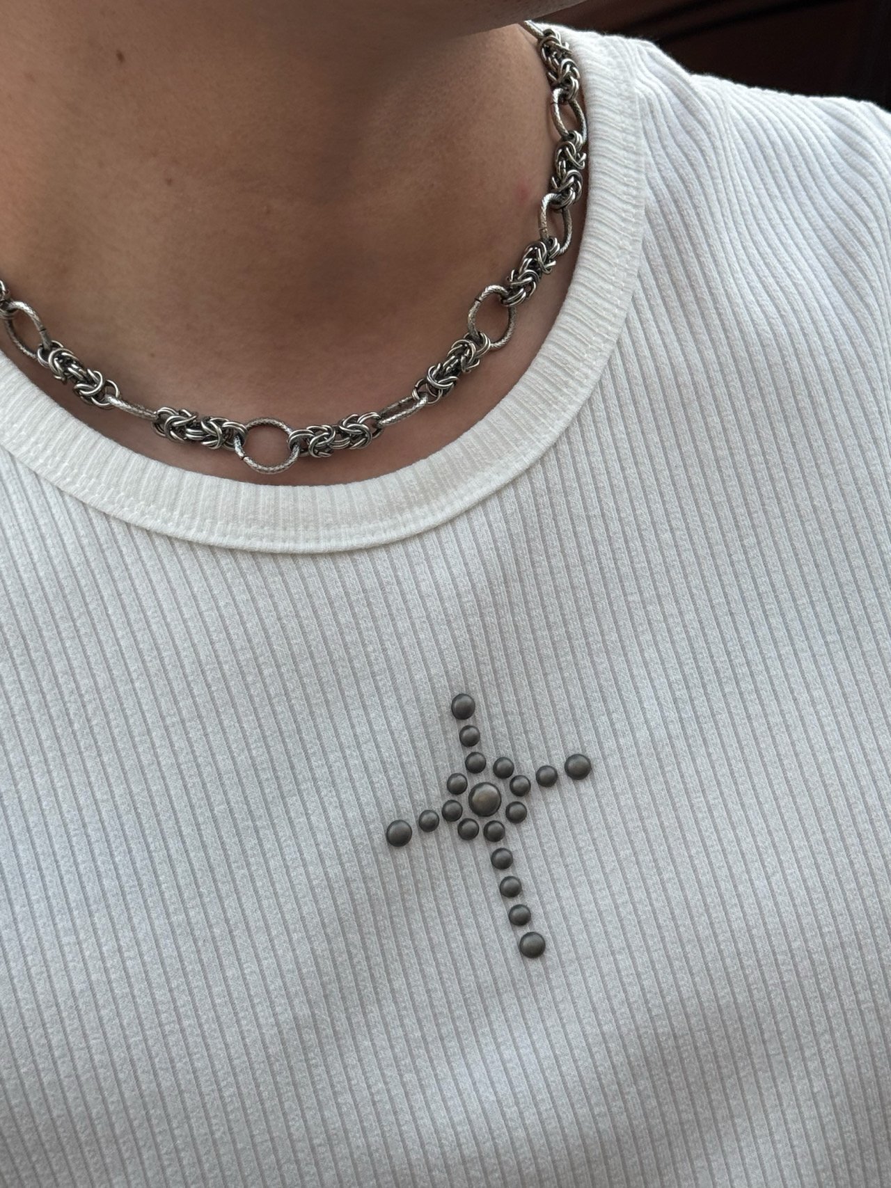 十字架鉚釘羅紋背心