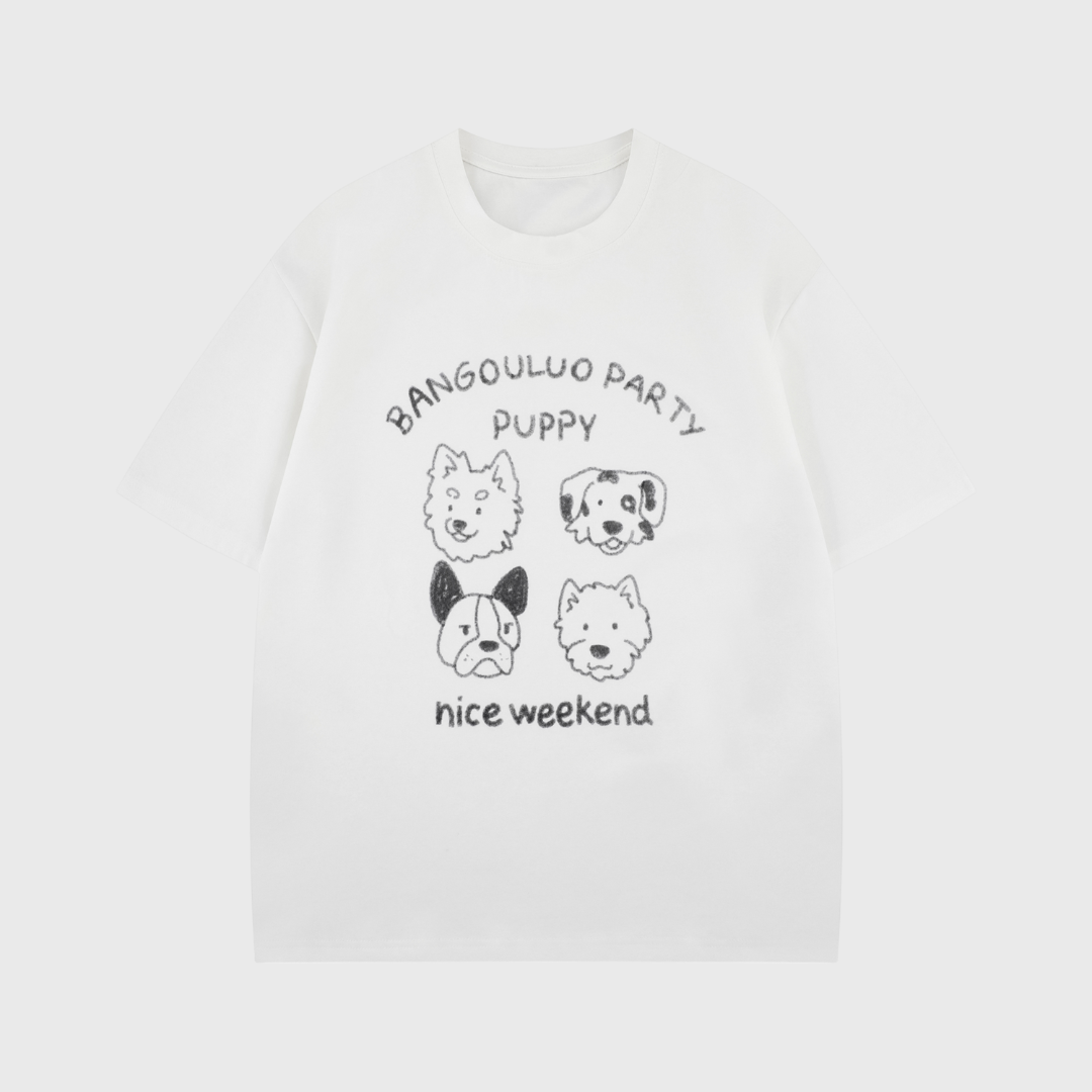 萌犬派對印花短T