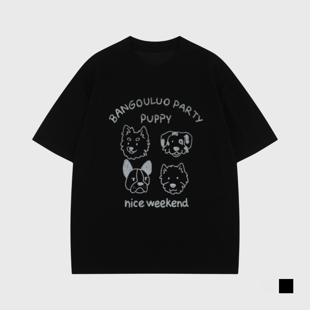 萌犬派對印花短T