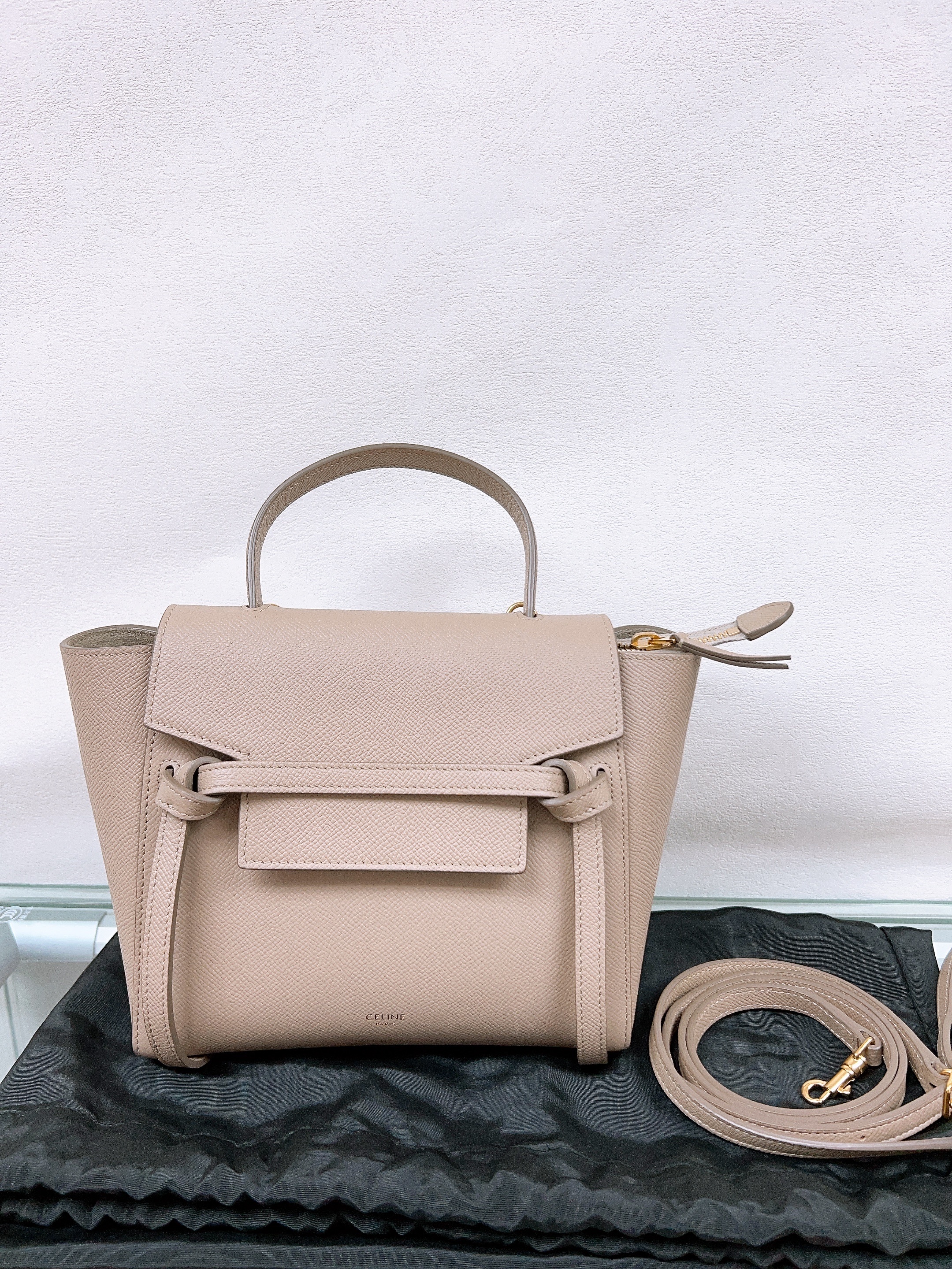 Celine belt bag nano light taupe