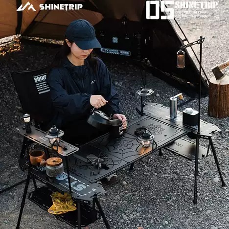 山趣ST-05 戰術系列滑板桌IGT 層架延伸桌可調節高度露營桌露營上層板