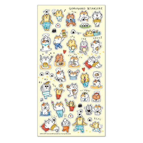 Gorogoro Nyansuke 飯糰派對｜透明貼紙｜MIND WAVE / JAPAN