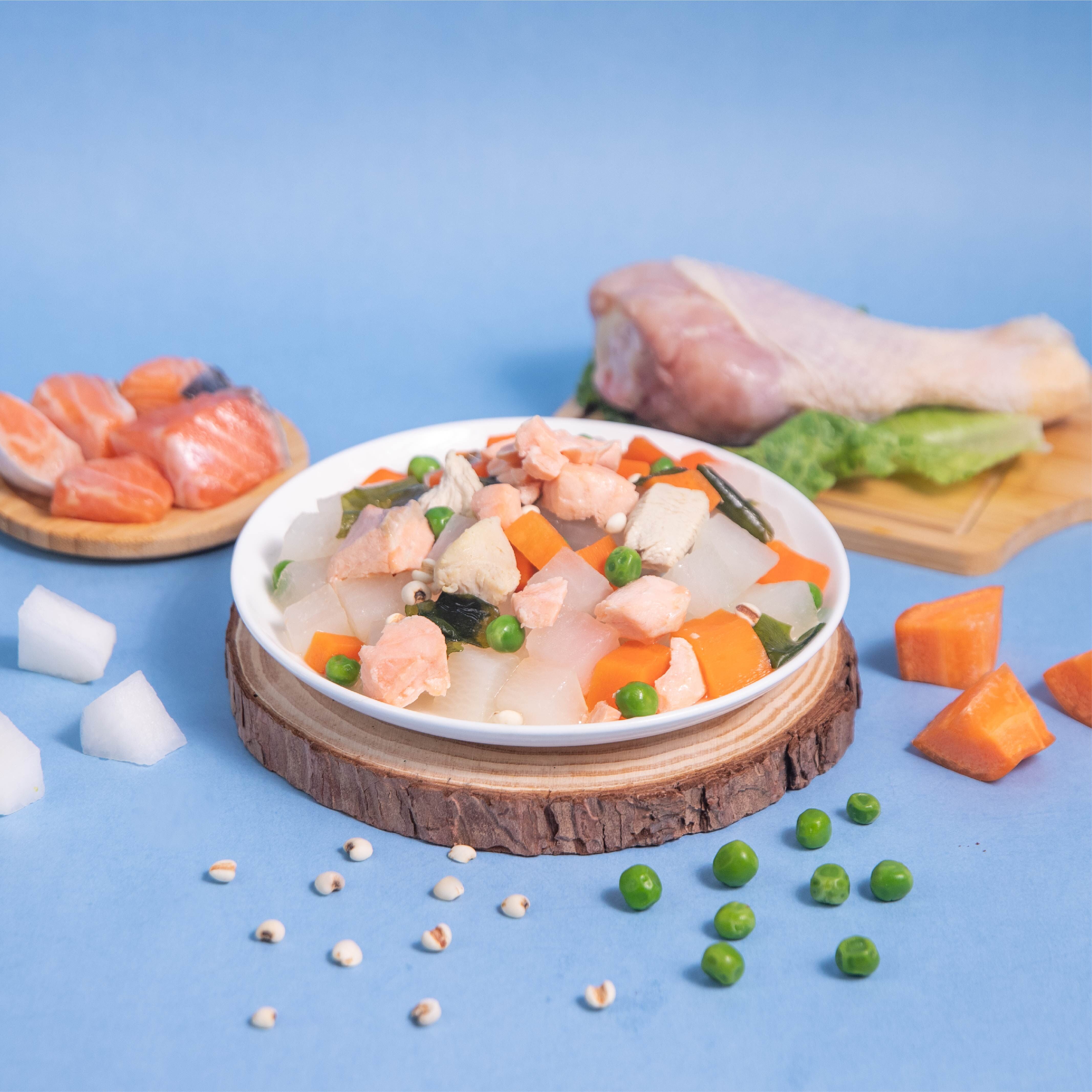 飼糧倉 |【好飽包】鮭魚燉雞佐海帶薏仁150g