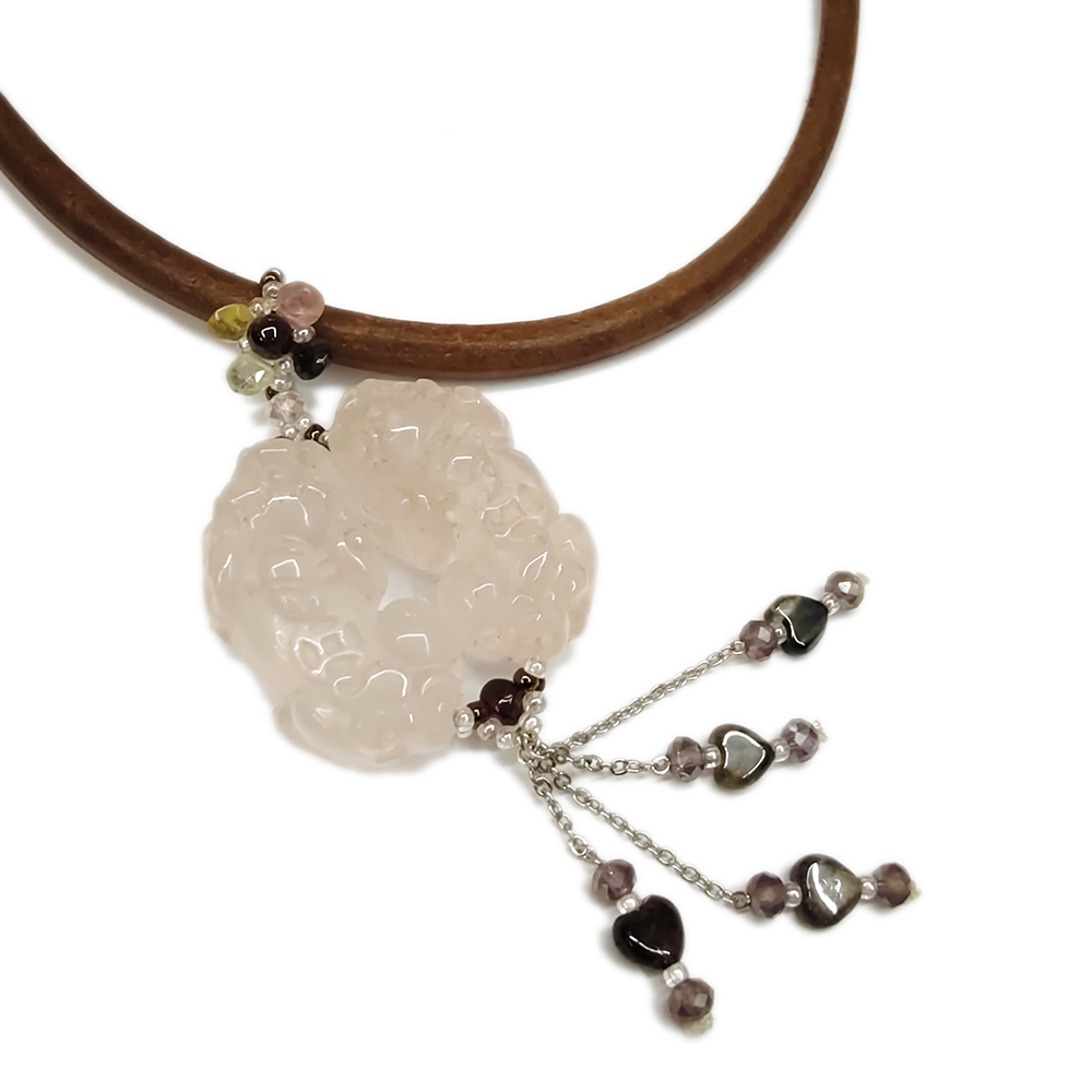 旺財貔貅{星光粉晶}項鍊【十方】133951