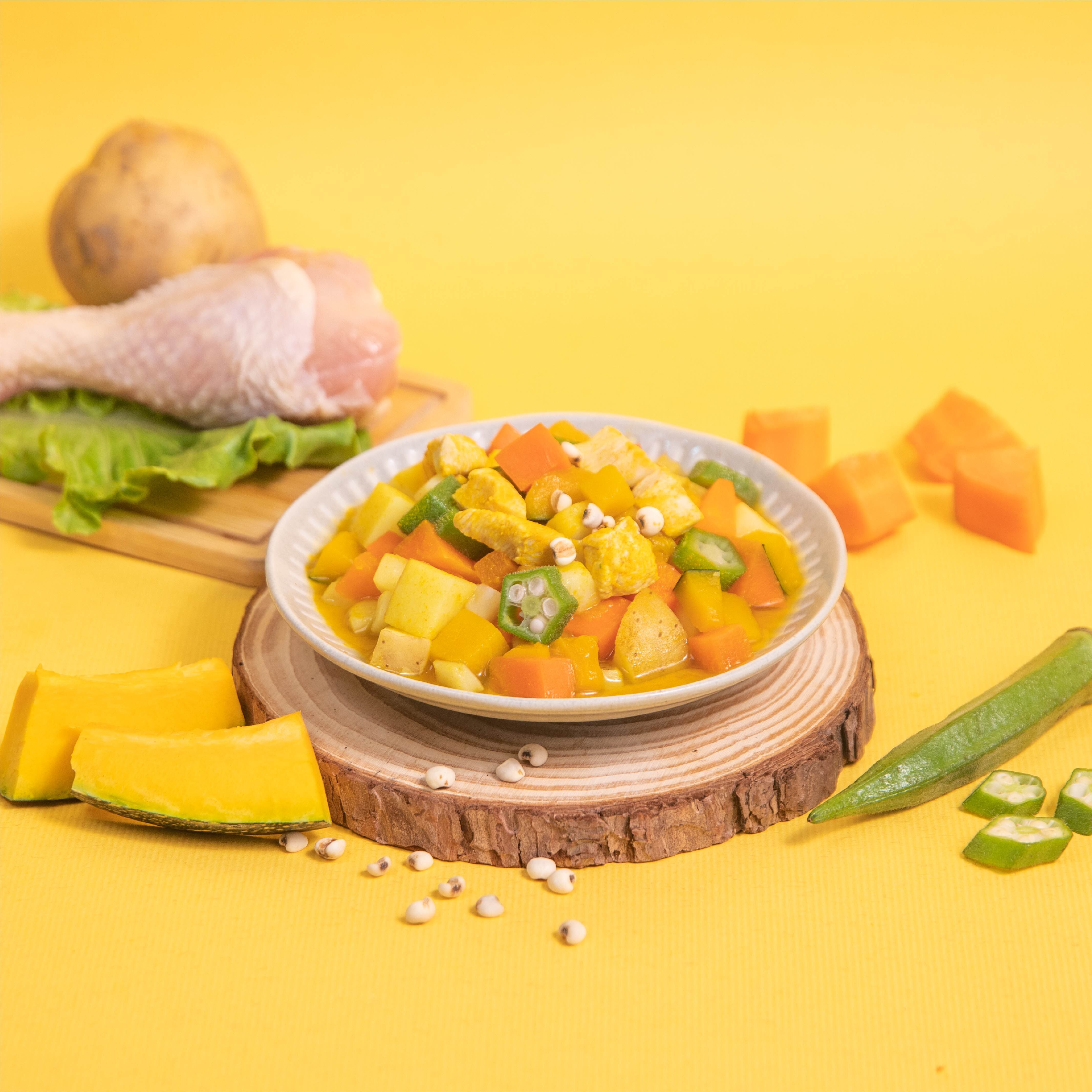 飼糧倉 |【好飽包】南瓜燉雞佐秋葵薏仁150g