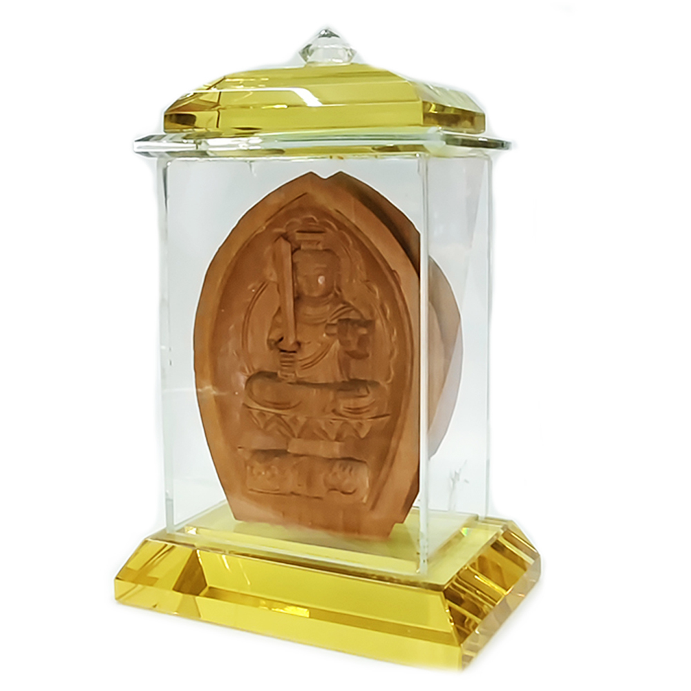 文殊菩薩{老山檀香木雕}贈水晶龕10公分【十方】154809