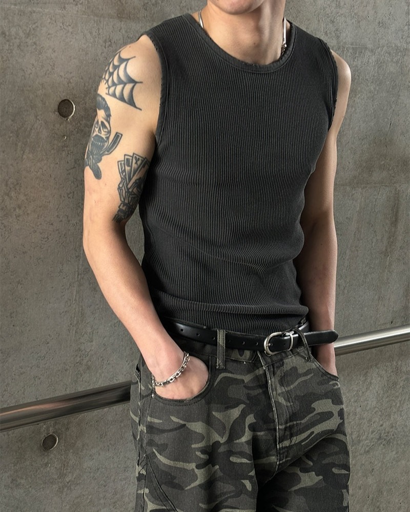 做舊水洗染色背心