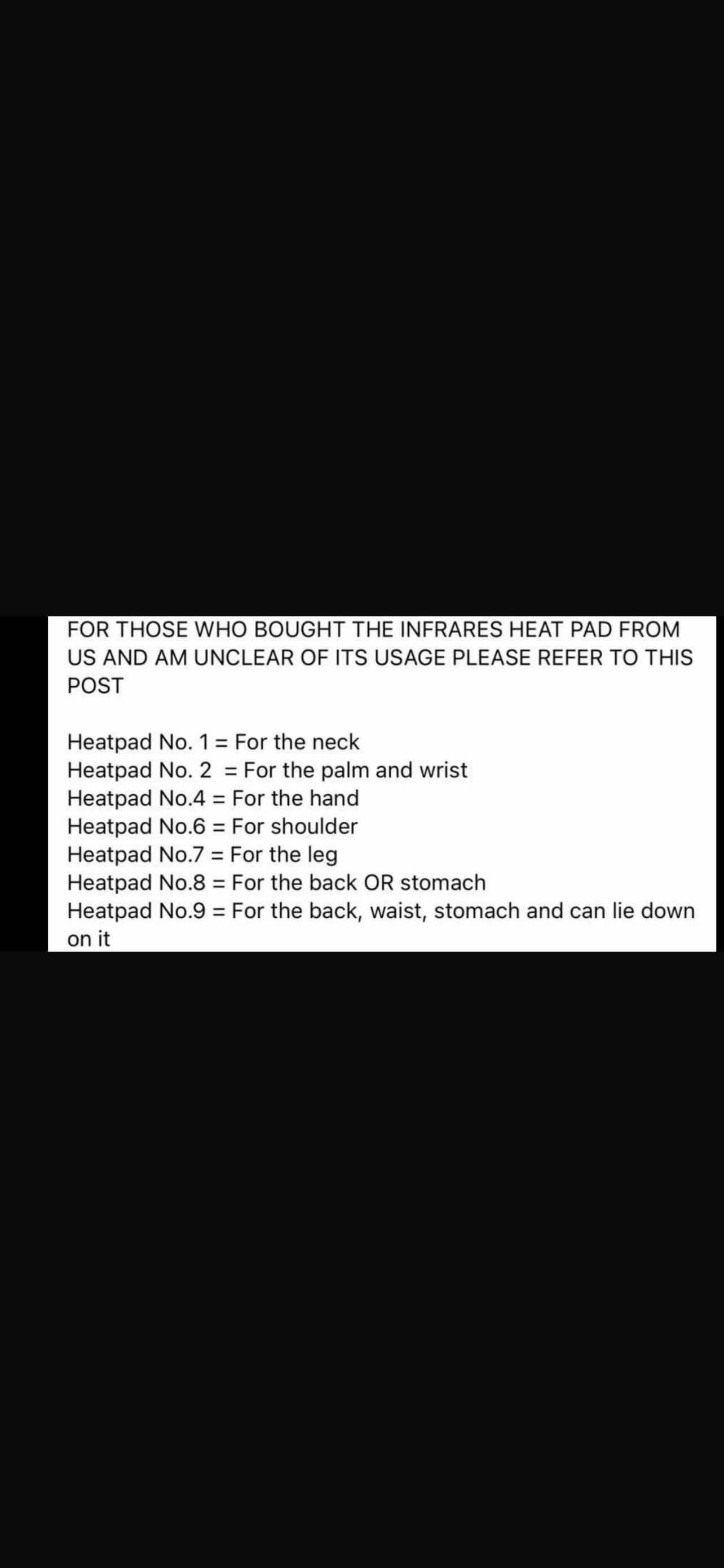 (1) HEATPAD BUNDLE E SET (1,2,4,6,7,8,9)