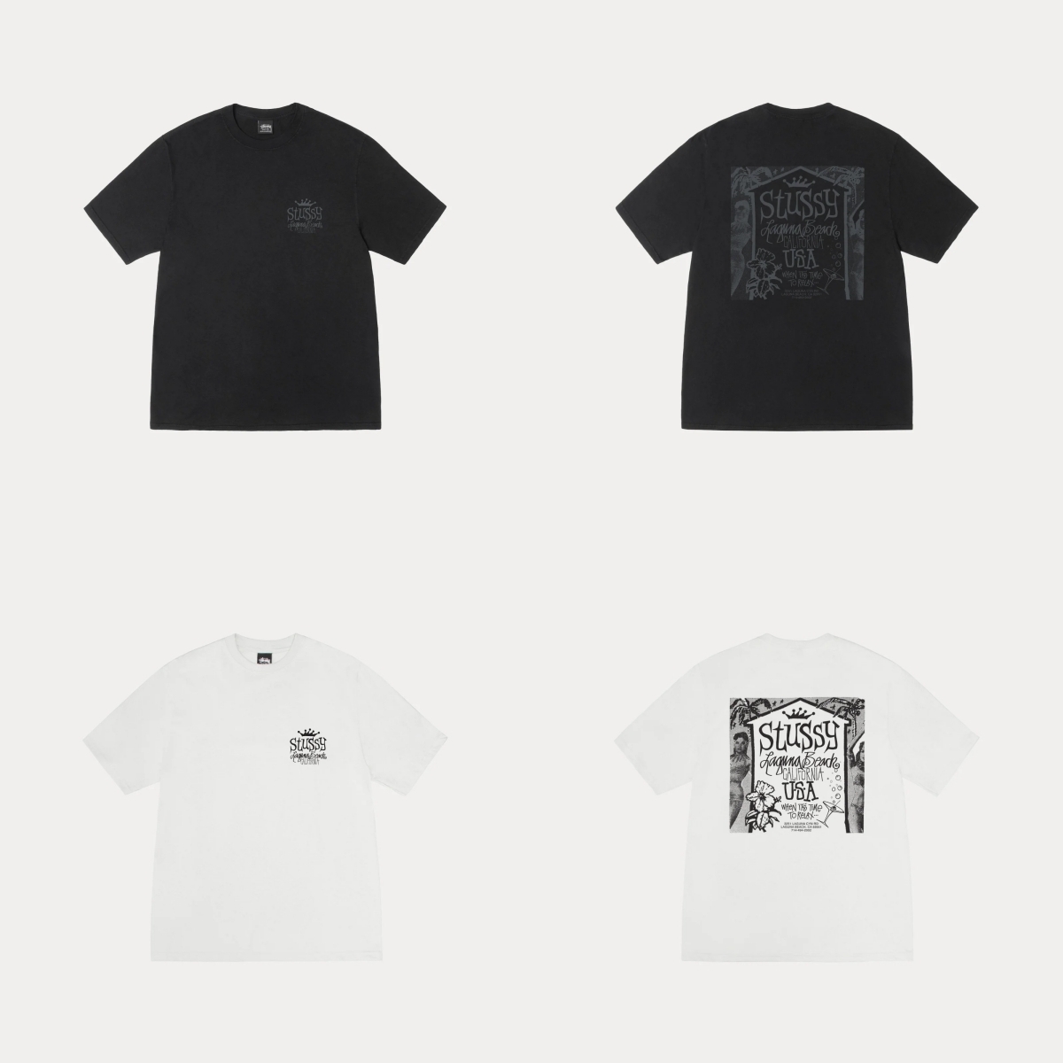 STUSSY BEACH HOUSE TEE PIGMENT DYED 字體 短袖