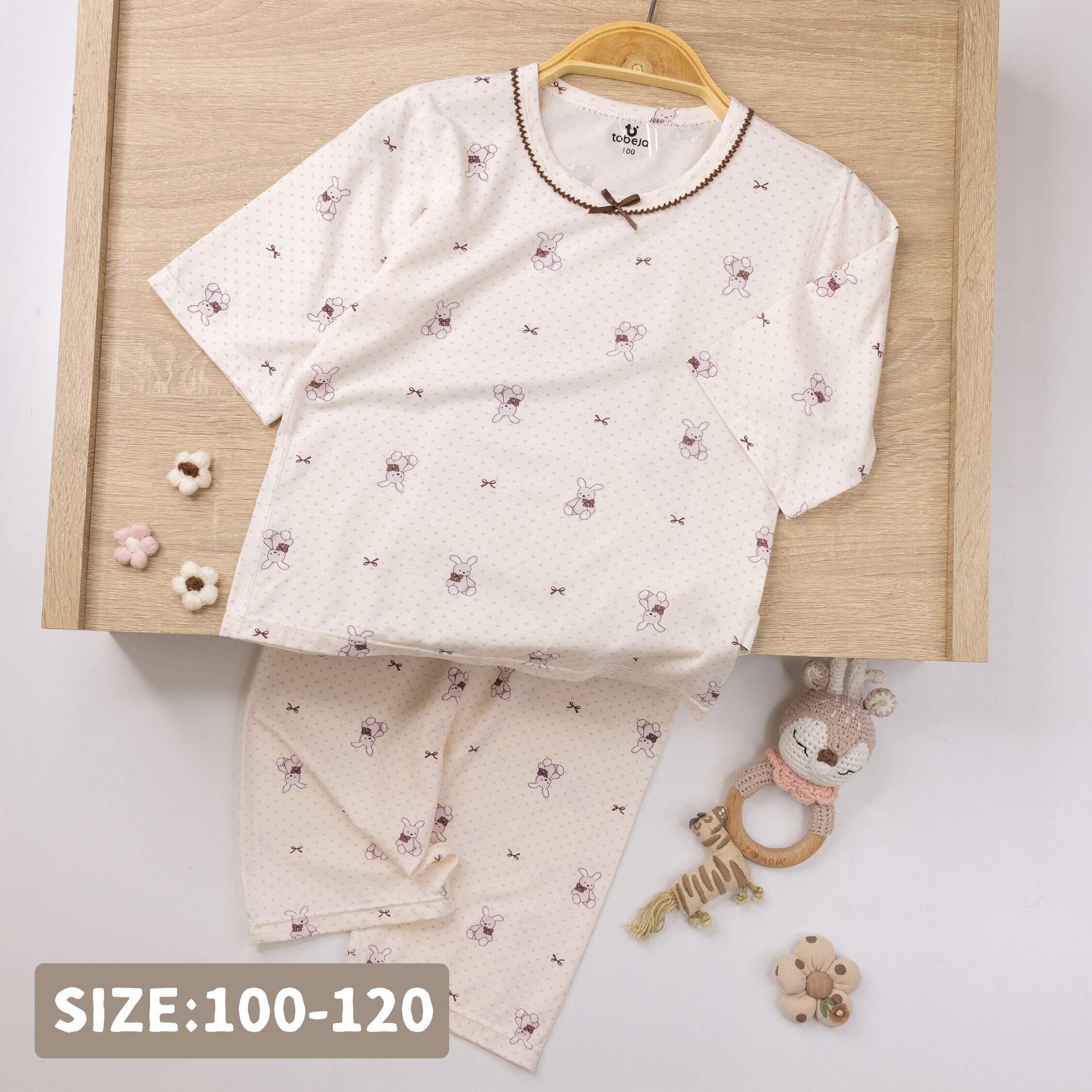 【JL0219】蝴蝶結兔兔玩偶睡衣套裝