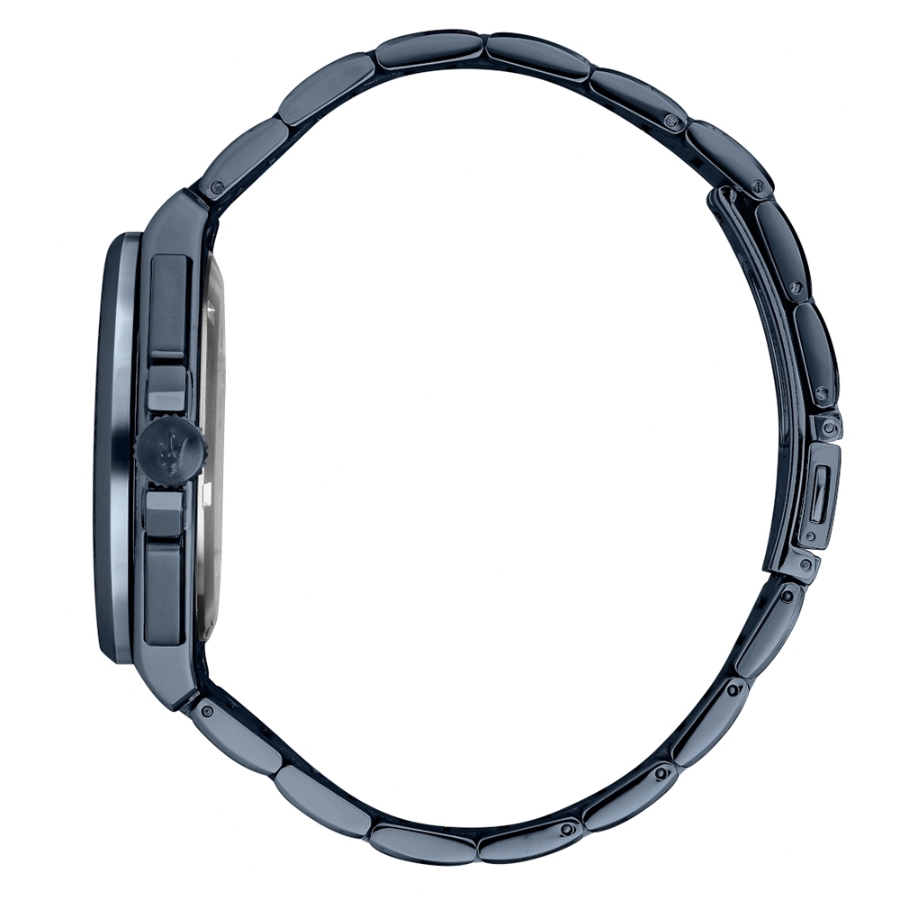 MASERATI 瑪莎拉蒂 Attrazione 極致吸引系列   藍色版三眼不鏽鋼錶帶男錶  R8873652008  錶徑: 43MM