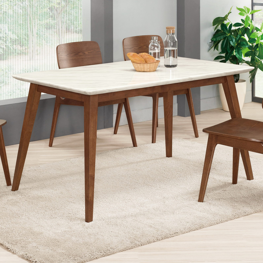 溫克4.7尺胡桃色石面餐桌