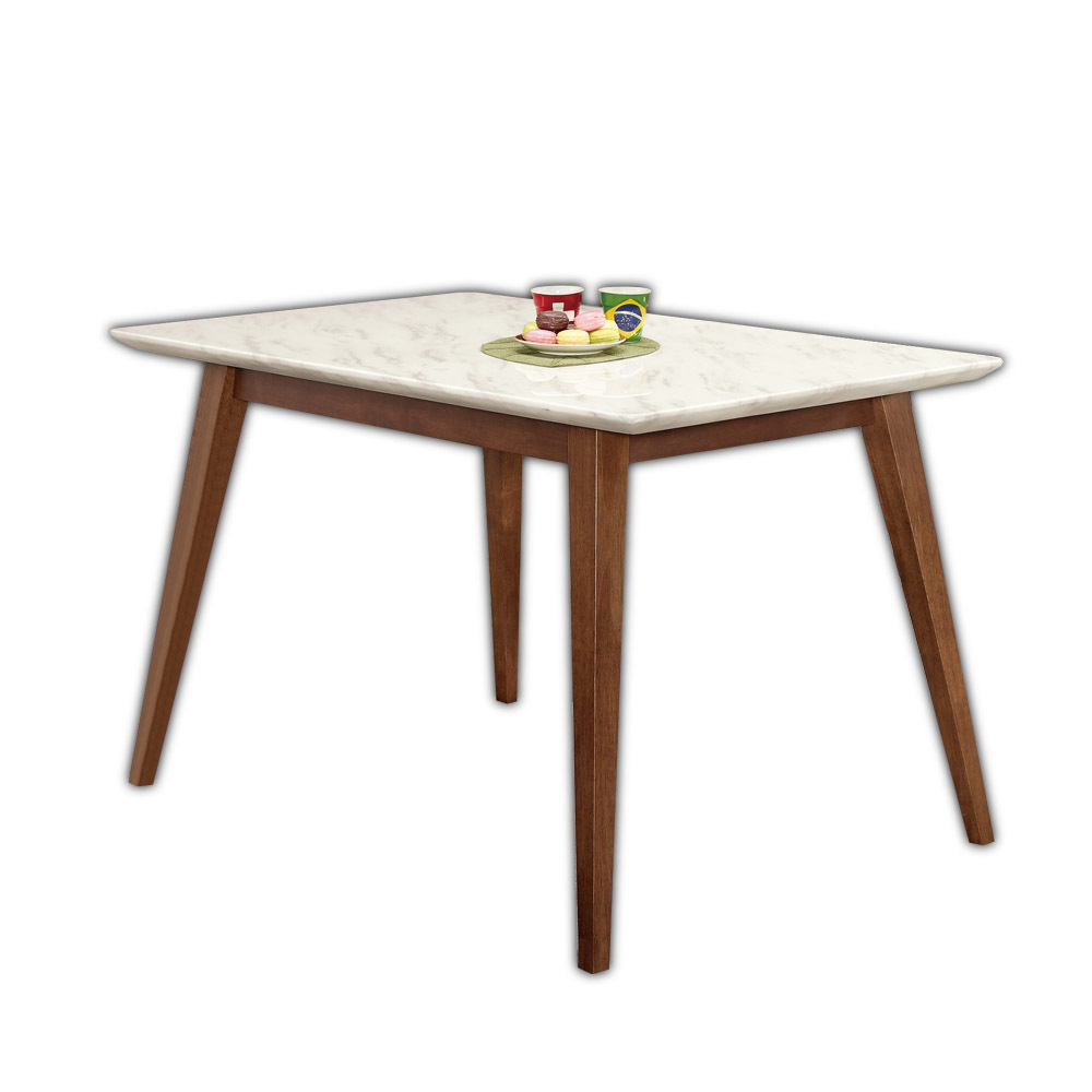 溫克4尺胡桃色石面餐桌