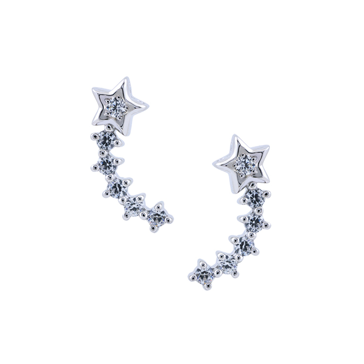 925純銀「許願星」晶鑽耳環 -SDE0052