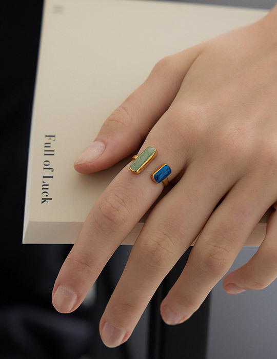 【鈦鋼】復古派對滴釉可調式戒指