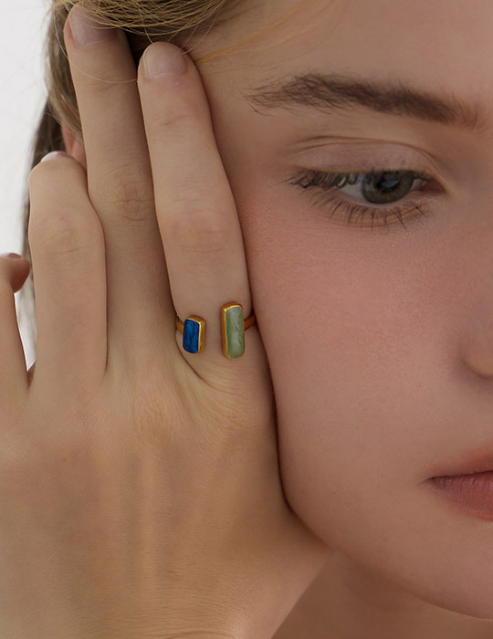 【鈦鋼】復古派對滴釉可調式戒指