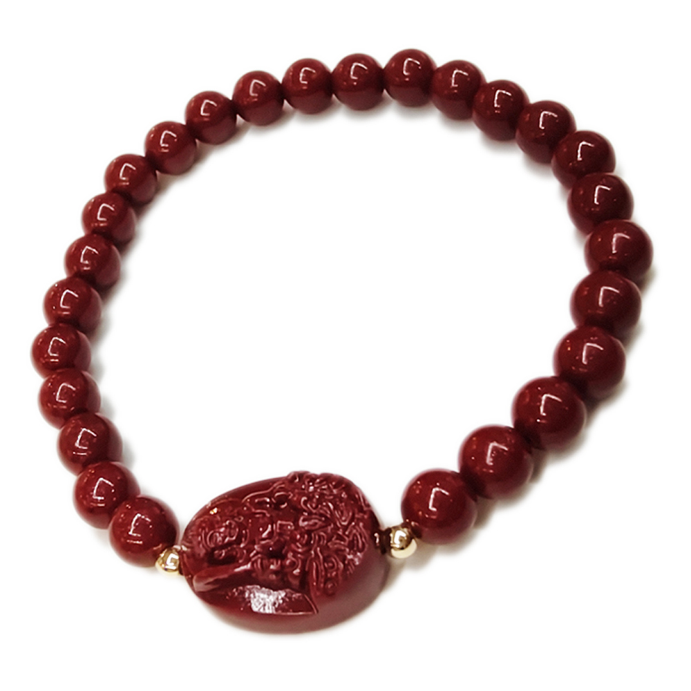 文殊菩薩{硃砂}手珠6mm【十方】154813