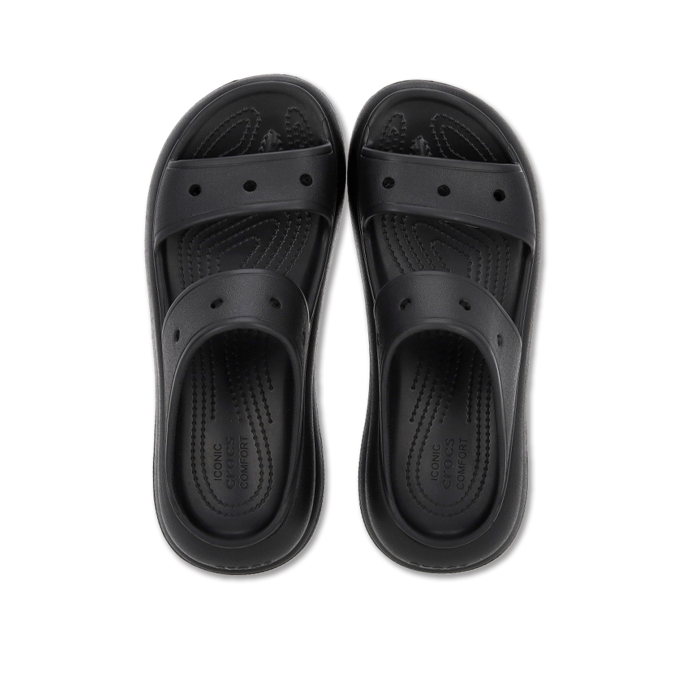 Crocs Classic Crush Sandal 男鞋 女鞋 黑色 泡芙 雙帶拖 卡駱馳 涼拖鞋 207670001
