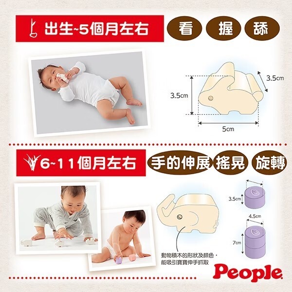 【樂森藥局】日本 People 彩色米的動物積木組合(米製品玩具系列)、幼兒積木