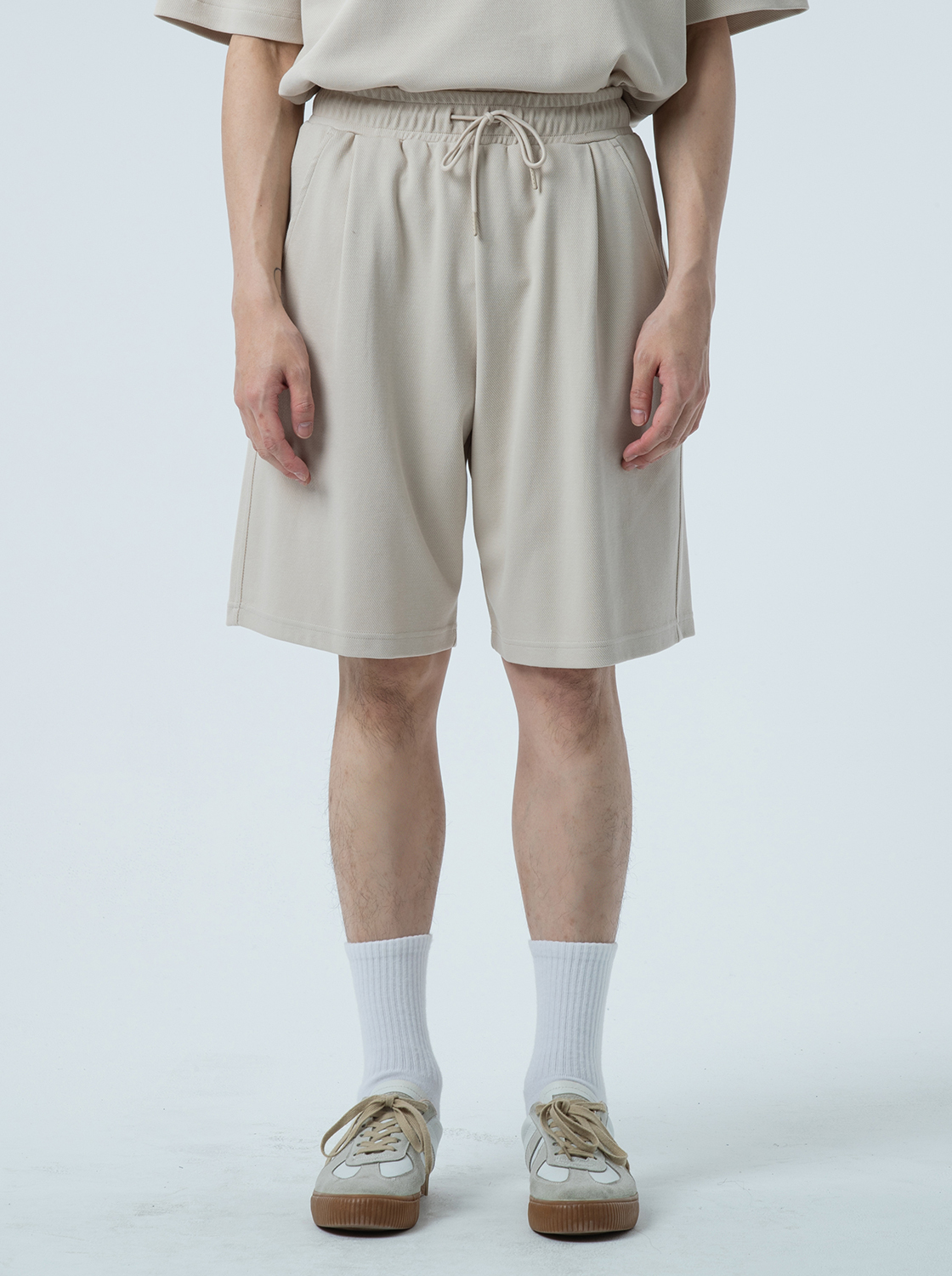 【期間限定】質感綁繩紋理直筒褲