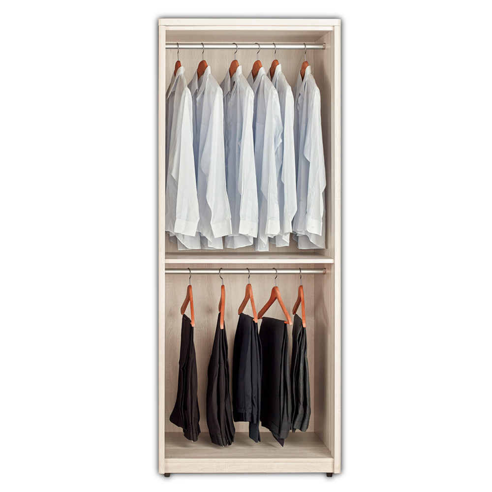 漢森2.7尺二門衣櫃(二吊桿)