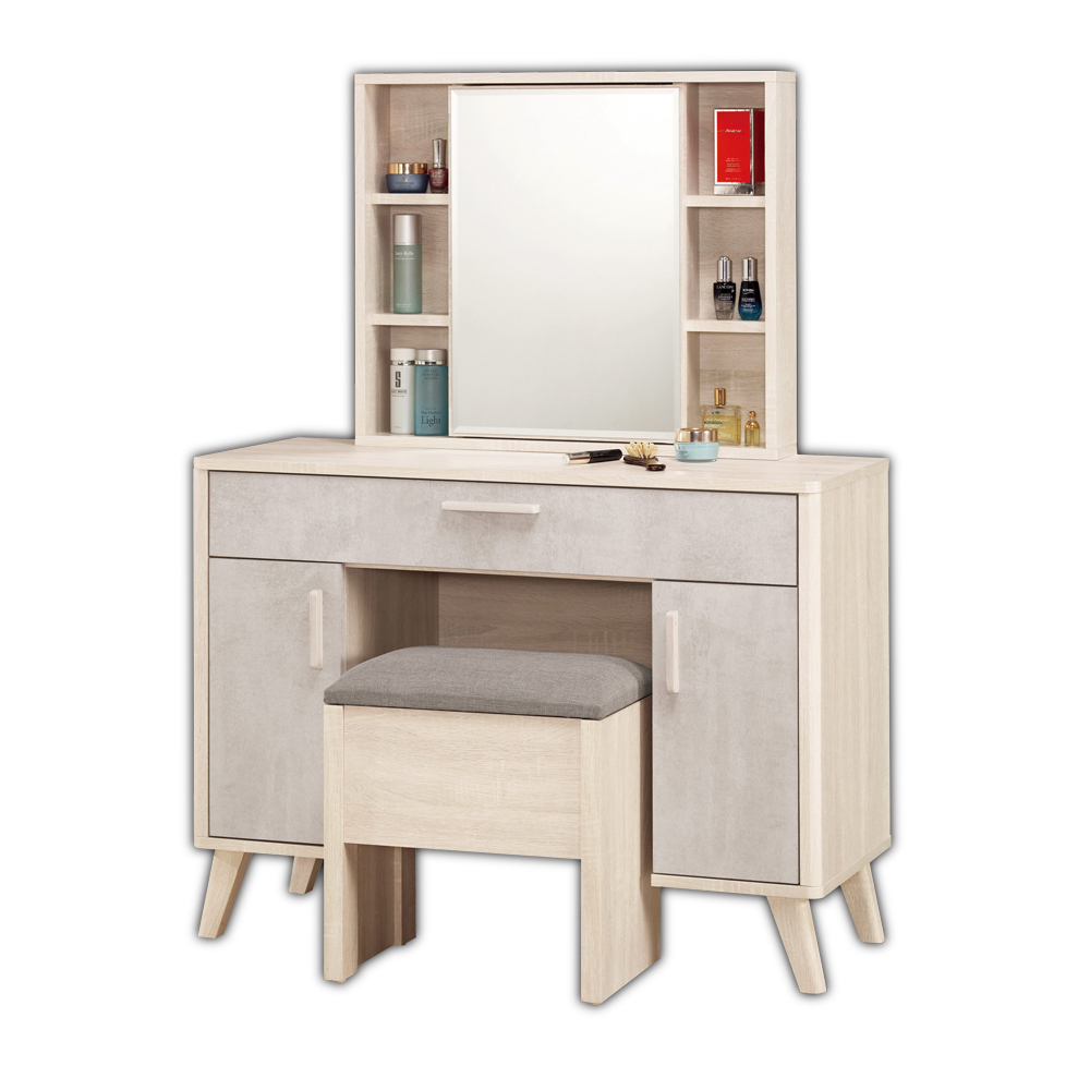 漢森3.3尺化妝桌/鏡台/梳妝台(贈化妝椅)