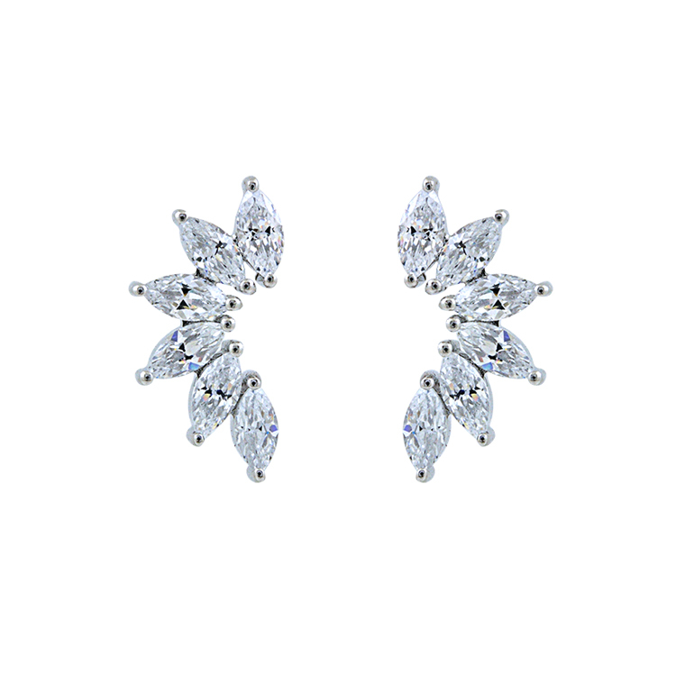 925純銀「閃耀星」晶鑽耳環 -SDE0053
