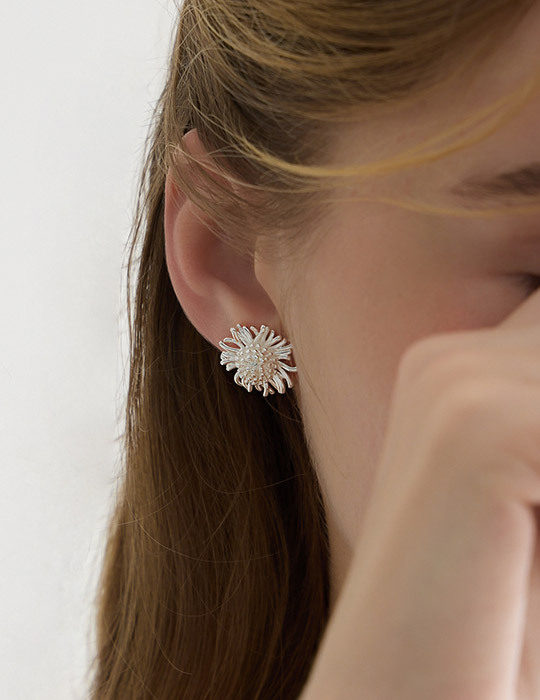 戀夏向日葵。夾式耳環(銀)