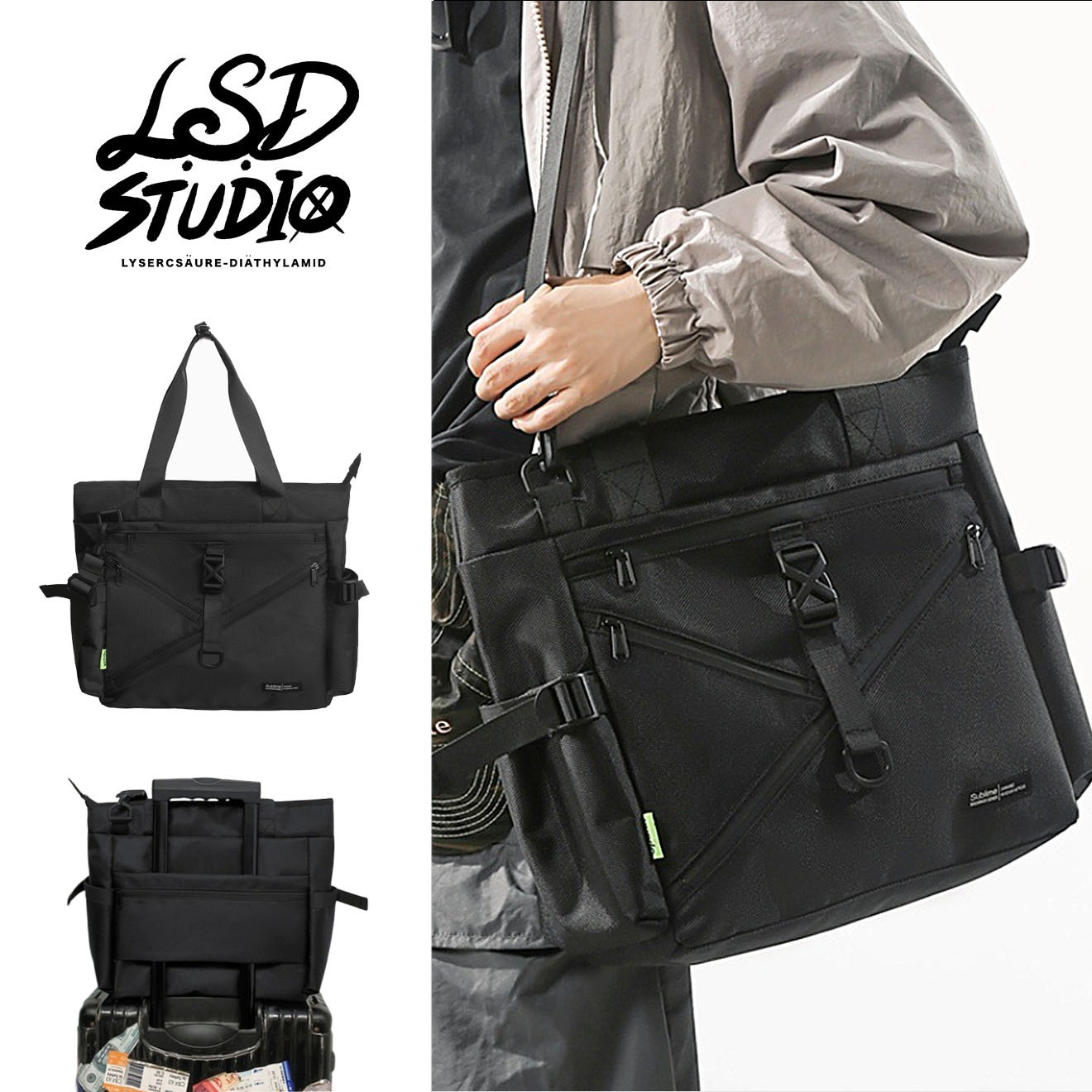 城市機能 × 高磅|斜型拉鍊設計托特包【BGMH15】