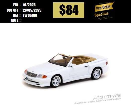 PO-$84 * TARMAC * 1:64 Mercedes-Benz SL 500 Koenig Specials White [OD16/05]