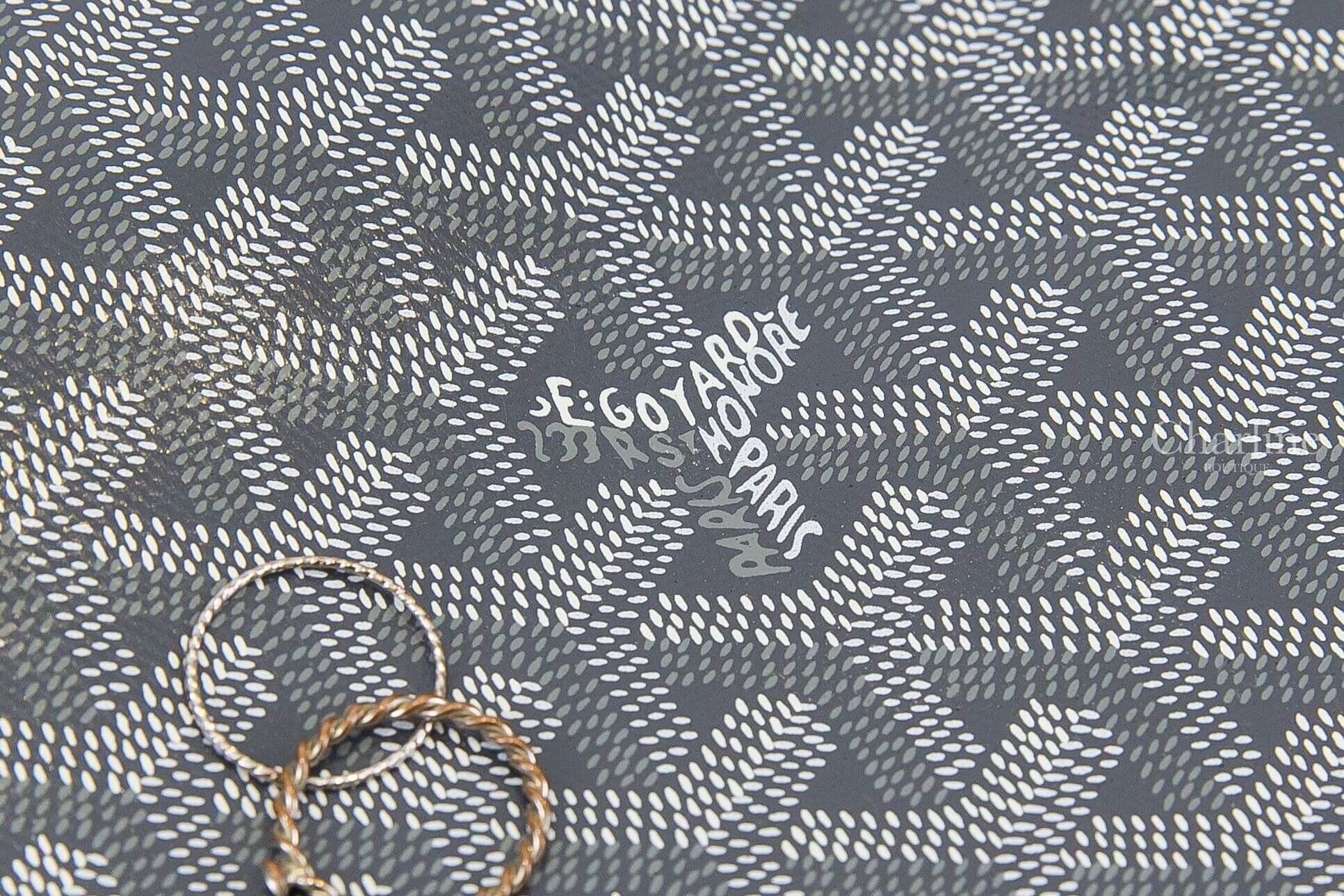 Goyard Artois PM Bag 灰色帆布小牛皮同色提把小型拉鍊托特包