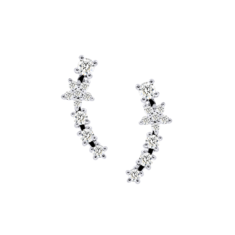 925純銀「星星」晶鑽耳環 -SDE0055