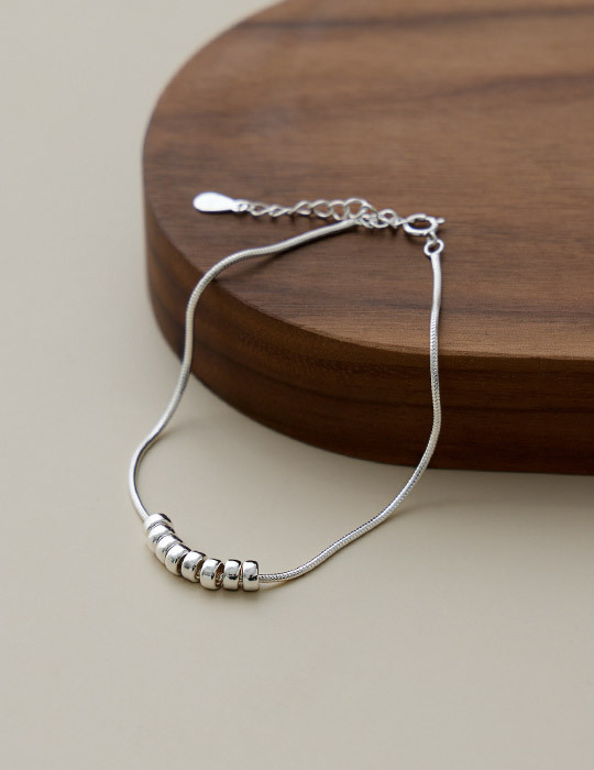 【925純銀】簡約排珠設計手鍊