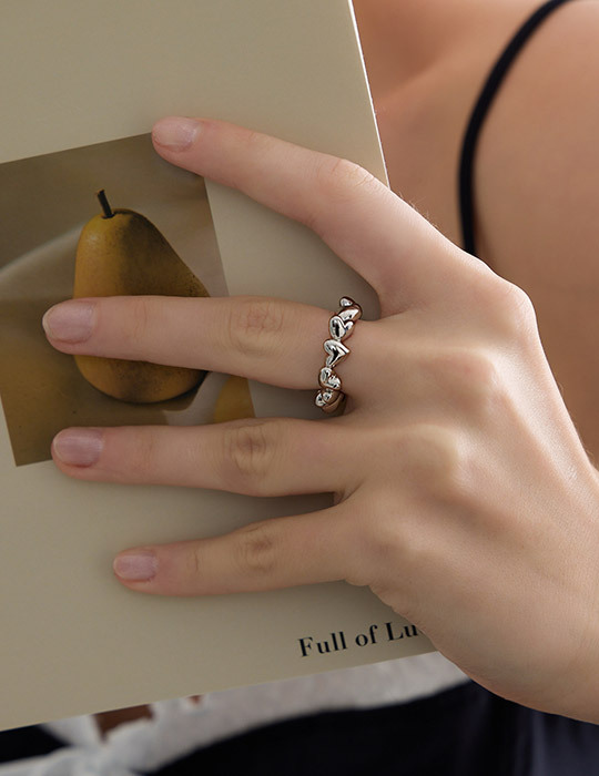 立體愛心環繞可調式戒指