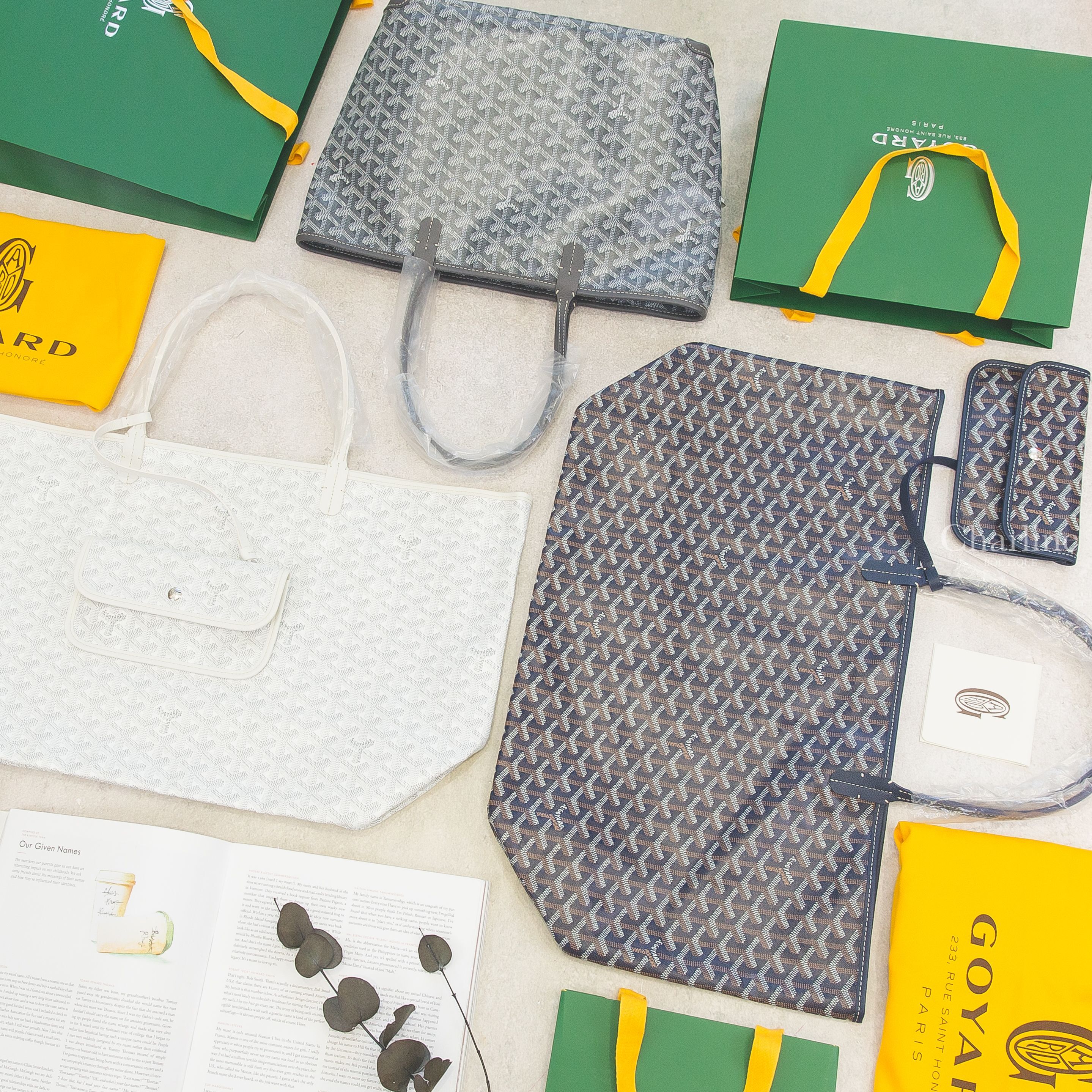 Goyard Artois PM Bag 灰色托特包,Goyard Saint Louis GM Bag 海軍藍托特包,Goyard Saint Louis GM Bag 白色托特包-Charline Boutique 精品代購