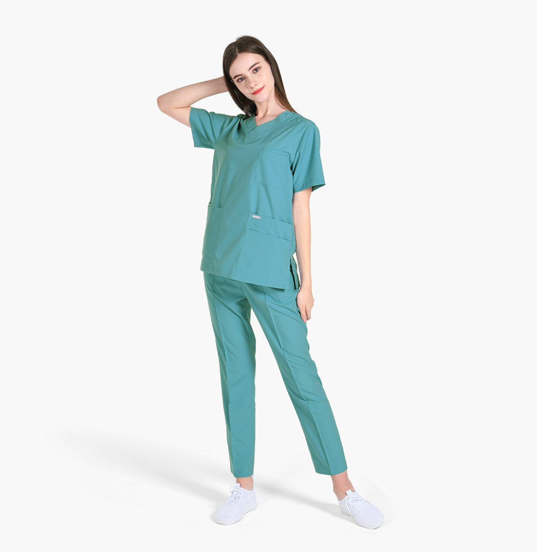 20223 COTTON-LIKE 男女通用款刷手服 冰湖綠