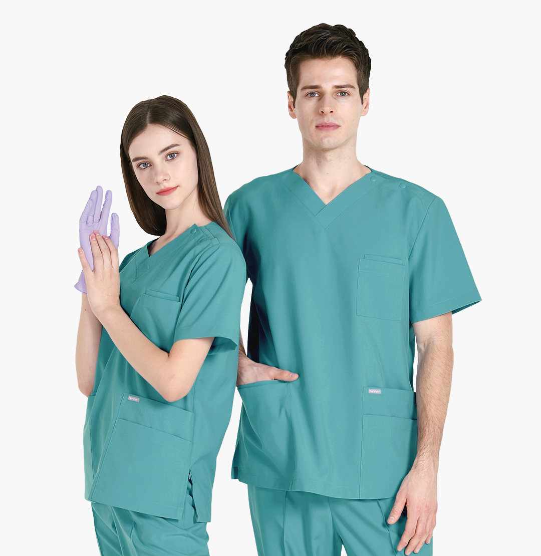 20223 COTTON-LIKE 男女通用款刷手服 冰湖綠