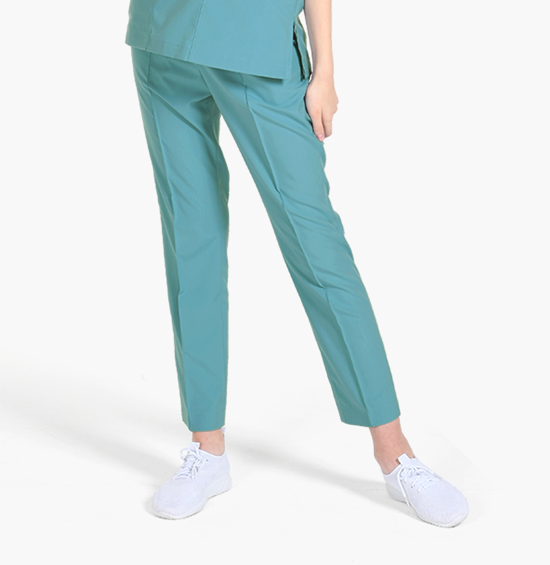 20620 COTTON-LIKE 男女通用鬆緊長褲 冰湖綠