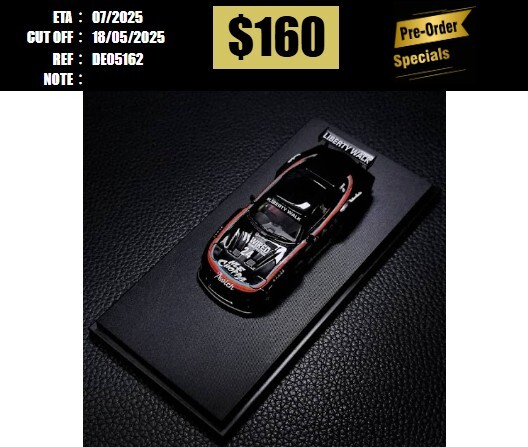 PO-$160 * DECODE * 1:64 MAZDA RX-7 FD3S LB-SUPER SILHOUETTE BLACK [OD16/05]