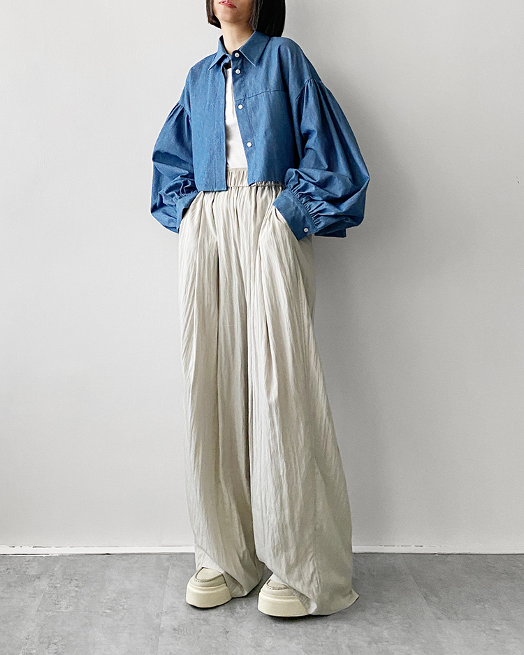 MFP-2714 慵懶皺皺長褲