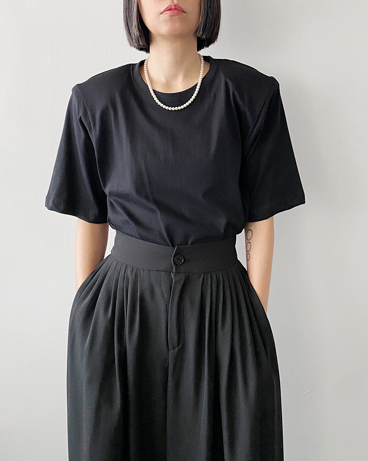 MKT-2720 墊肩方肩T恤