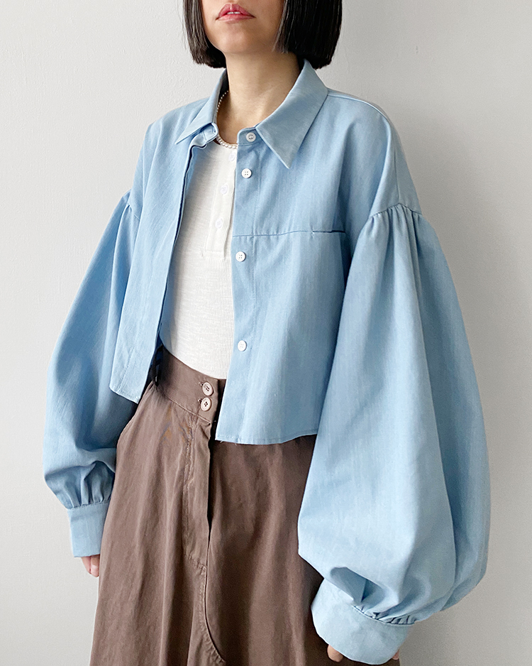 MKT-2715 大澎袖牛仔外套 sᴋʏ