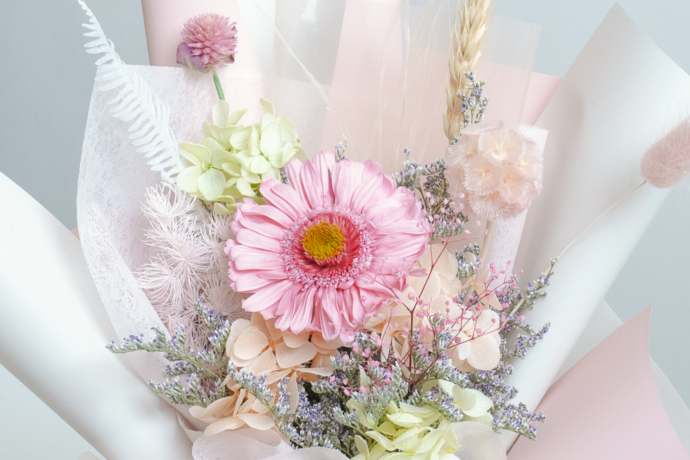 粉色向日葵特寫,畢業花束推薦