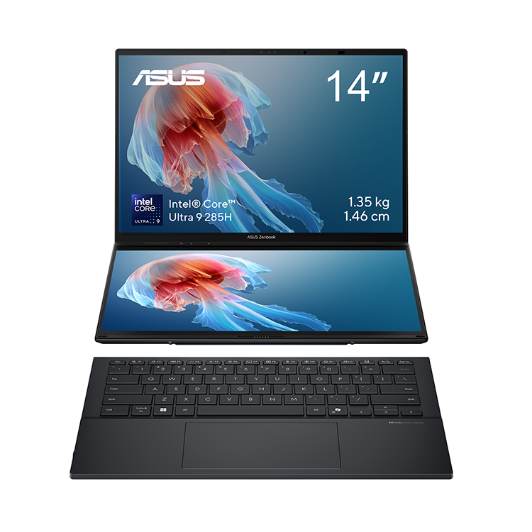 ASUS Zenbook DUO 14吋 雙螢幕 (Intel Ultra 9-285H, 32GB+2TB SSD) UX8406CA-OLED-IG9724WT